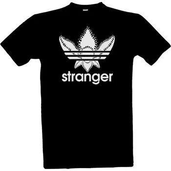 Pánské tričko Tričko s potiskem Stranger Things Adidas parody - černé pánské