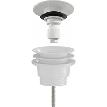 Odvodňovací žlab CERANO - Umyvadlová výpusť - 5/4“ click-clack - univerzální - neuzavíratelná - plast - bílá lesklá