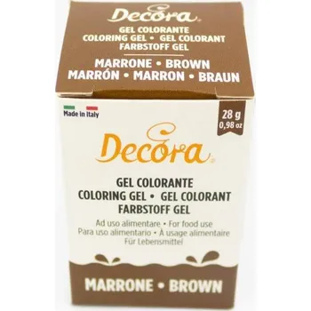 Přisada na vaření a pečení Decora, Itálie Gelová barva hnědá 28g - Decora | Cukrářské potřeby