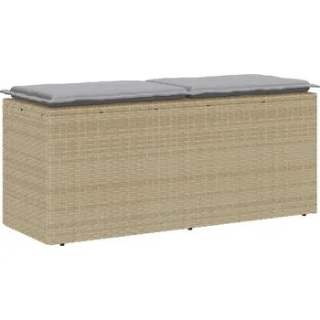 Zahradní pohovka Zahradní lavice s poduškou béžová 110x40x44 cm polyratan - 8721158655875