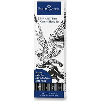 Zvýrazňovač Faber - Castell Popisovač Pitt Artist Pen Comic - černé 4 ks