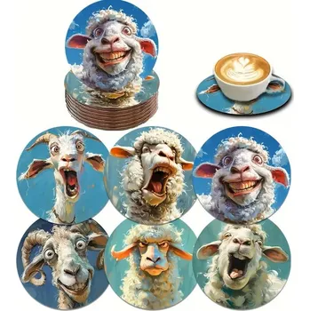BAF Tácek - podložka pod nápoje Rozdováděné ovce a beránci 6 kusů