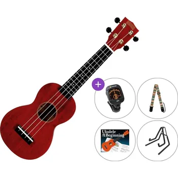 Ukulele Mahalo MS1TRD SET Transparent Red Sopránové ukulele
