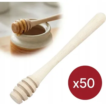Naběračka Dřevěná lžíce na med, naběračka 18 cm, 50 kusů
