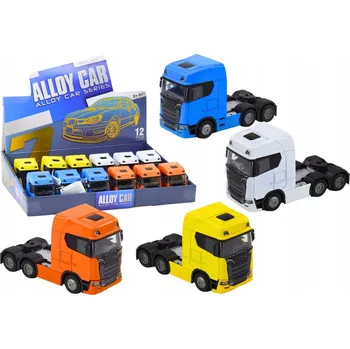 autíčko KOV METALOVÝ TIR 1:32 SVĚTLA ZVUKY POHON VÝKLOPNÁ KABINA AUTO