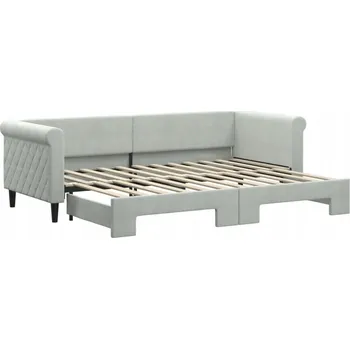 Pohovka Světle šedá pohovka 2-v-1 s funkcí spaní, 229 x 90 x 68 cm