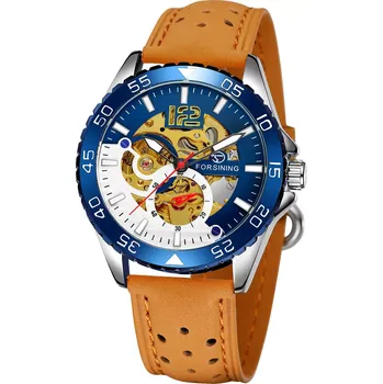 Hodinky FORSINING pánské automatické hodinky Soldier Modré M3T7