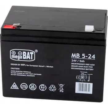 Záložní baterie GELOVÝ AKUMULÁTOR AGM 24V 5AH PRO VOZIDLA AUTA NA AKUMULÁTOR BATERIE