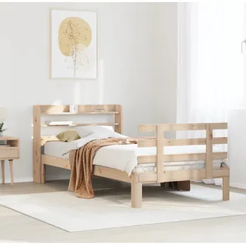 Postel vidaXL Rám postele s čelem bez matrace 90x190 cm [3306864] Barva: Hnědá