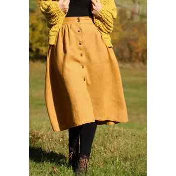 Dámská sukně TopMode Propínací lněná sukně Lotika Premium quality 776265