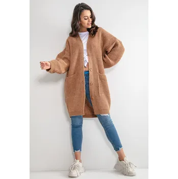 Dámský svetr TopMode Propínací delší dámský svetr s kapsami 706797