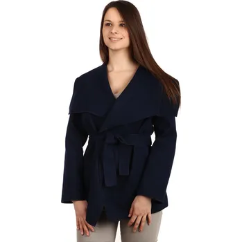 TopMode Krátký jednobarevný zavinovací dámský kabát 395546