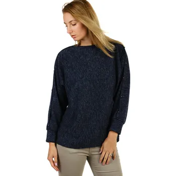 TopMode Melírované dámské tričko s průřezy a korálky 497322