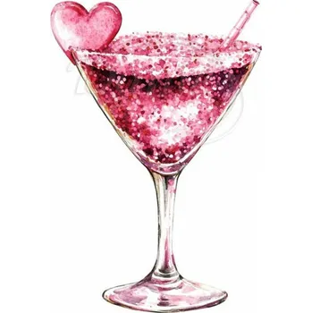 Textilní nažehlovací páska Dante Nažehlovačka Drink se srdíčkem - 4 x 6 cm