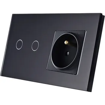 vypínač DVOJITÝ DOTYKOVÝ SPÍNAČ SCHODIŠŤOVÝ SE ZÁSUVKOU