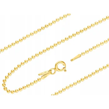 Řetízek Zlatý Řetízek s kuličkami 1,6 mm Dekorativní hladké kuličky Stříbro řetízek 55