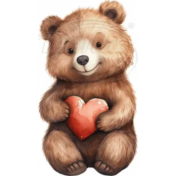 Textilní nažehlovací páska Dante Nažehlovačka Medvídek se srdíčkem - 7 x 12 cm