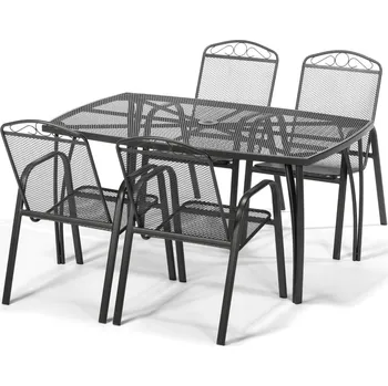 Zahradní sestava VerDesign BABU zahradní set 4+1, černý antracit