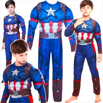 Karnevalový kostým KOSTÝM Kapitán Amerika - Karnevalový kostým svalovec - Silný kostým s vycpávkami