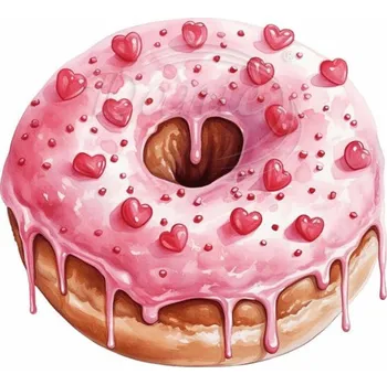 Textilní nažehlovací páska Dante Nažehlovačka Srdíčkový donut - 12 x 11 cm