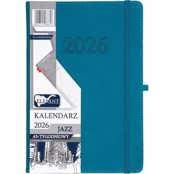Diář Kalendarz 2026 A5 tygodniowy Jazz turkusowy