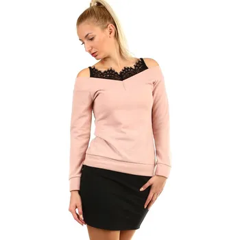 Dámské tričko TopMode Dámské úpletové tričko s krajkou 404334