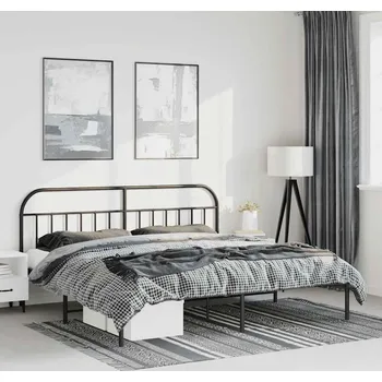 Postel vidaXL Kovový rám postele s čelem 183 x 213 cm [353640] Barva: Černá
