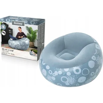 Křeslo NAFUKOVACÍ VELUROVÉ KŘESLO MODRÉ - PRO RELAXACI DO POKOJE ČI DOMU