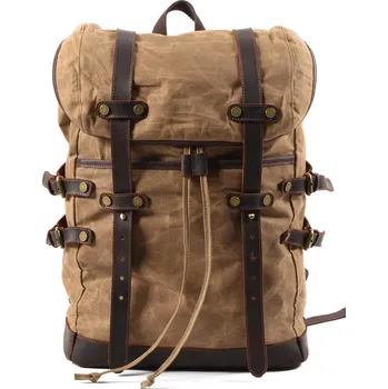 Městský batoh TopMode Retro plátěný batoh s koženými detaily 474929