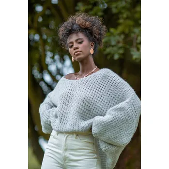 Dámský svetr TopMode Dámský hladce pletený svetr s vlnou 726359