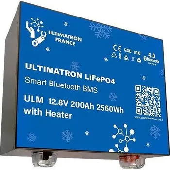 Příslušenství ke karavanu Vyhřívaná LiFePO4 baterie Ultimatron ULM-12-200H Smart BMS 12,8 V 200 Ah