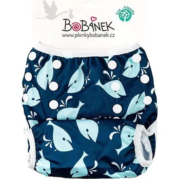 látková plena Bobánek Rostoucí plavky pro miminka velké, Modré velryby