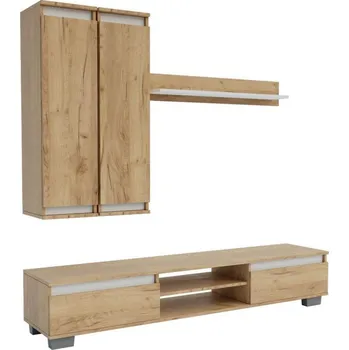 Obývací stěna VerDesign MAT obývací stěna, barva dub kraft zlatý/bílá