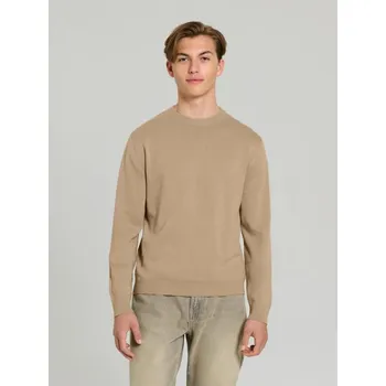 Pánský svetr Sinsay - Svetr s&nbsp;dlouhými rukávy - béžová - 774FZ-08X - 774FZ-08X-3XL