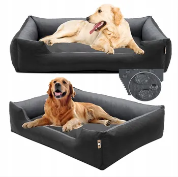 Pelíšek pro psa Pelíšek pro psa 100x75 XXL pohovka odnímatelný potah černá + grafit