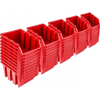 Úložný box Skladovací kontejner sada 50 x box NP8 červená