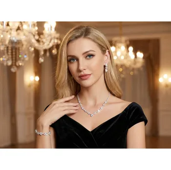 Souprava šperků B-TOP Luxusní souprava DRAHOKAM - postříbřená