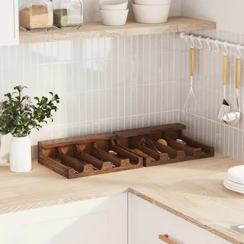 Odkapávač na nádobí vidaXL Krabice Hnědá 36 x 30 x 10 cm Masivní mahagonové dřevo [42012376]