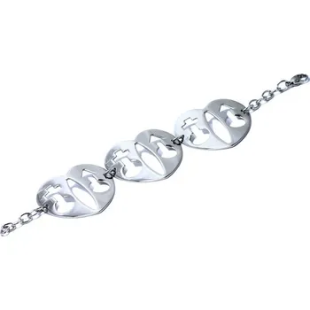 Náramek TopMode Masivní srdíčkový náramek se vzory 702406