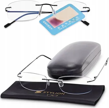 Brýle na čtení BEZRÁMEČKOVÉ Brýle dioptrie +2.75 k POČÍTAČI Blue Light ANTYREFLEX UV Patentky