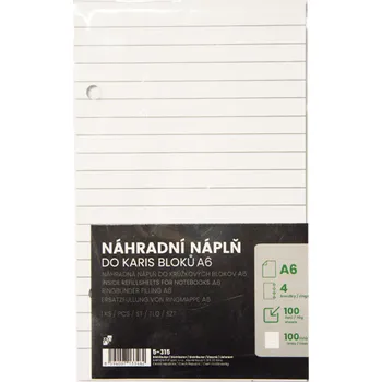 Náplň do diáře Náhradní náplň do KARIS A6 90x148mm, 100 listů 5-315