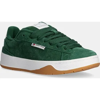 Pánské tenisky Semišové sneakers boty Tommy Jeans SKATE SNEAKER EN0EN02737 zelená 77X, EUR 37