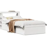 vidaXL Rám postele s čelem 90 x 190 cm masivní borovice [3306364] Barva: Bílá