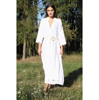 Dámské šaty TopMode Lněné dlouhé šaty s rozparky 1124882