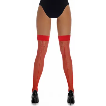 Dámské punčochy TopMode Síťované samodržící punčochy s ozdobným švem 20 DEN 671496