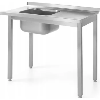 Příslušenství pro myčku NAKLÁDACÍ STŮL SE DŘEZEM PRO MYČKU NÁDOBÍ NEREZOVÁ OCEL 100X60CM LEVÝ