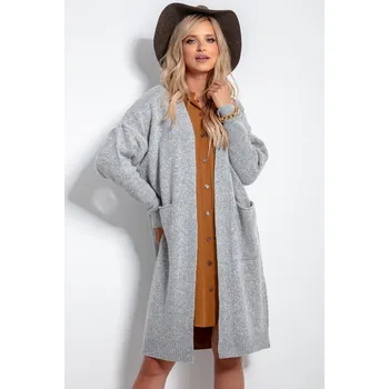 Dámský svetr TopMode 100% vlněný kardigan s kapsami 579620