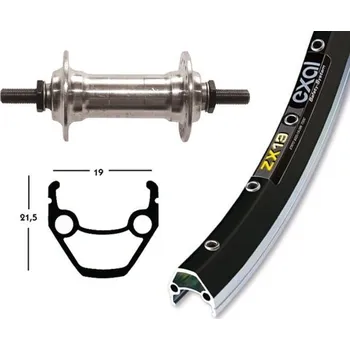 Zapletené kolo OEM přední zapletené kolo 28x1.75' NUTpevná osa ZX 19 (černá/stříbrná)