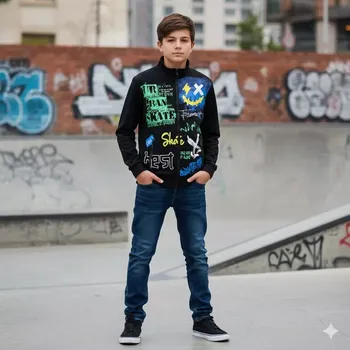 Chlapecké oblečení Chlapecká mikina Kugo GM8719 černá