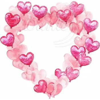 Textilní nažehlovací páska Dante Nažehlovačka Party srdíčka - 12 x 12 cm